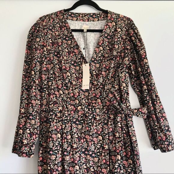 Rebecca Taylor La Vie Gitane Floral Wrap Cotton Long Sleeve Jumpsuit Size Large - Picture 10 of 16
